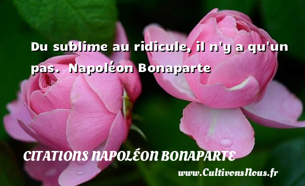 Du sublime au ridicule, il n y a qu un pas.   Napoléon Bonaparte     CITATIONS NAPOLÉON BONAPARTE - Citations Napoléon Bonaparte