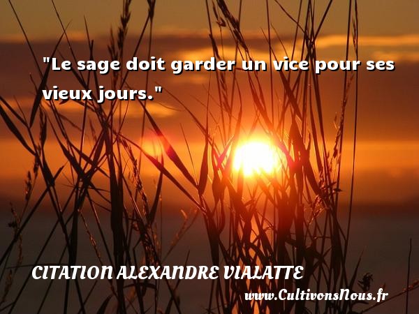 Le sage doit garder un vice pour ses vieux jours. Une citation d  Alexandre Vialatte CITATION ALEXANDRE VIALATTE