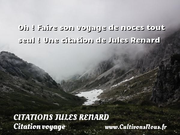 Oh ! Faire son voyage de noces tout seul !  Une  citation  de Jules Renard CITATIONS JULES RENARD - Citation voyage