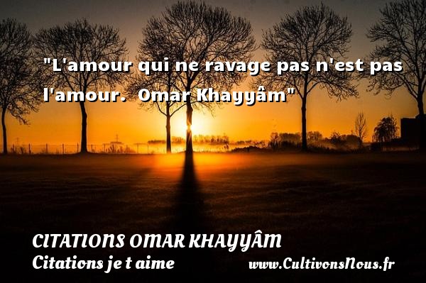 L amour qui ne ravage pas n est pas l amour.   Omar Khayyâm   Une citation je t aime CITATIONS OMAR KHAYYÂM - Citations Omar Khayyâm - Citations je t aime