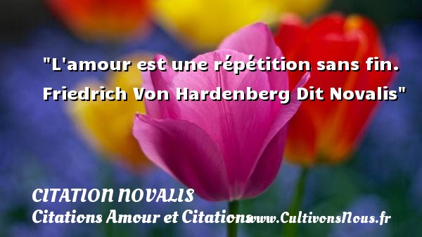 L amour est une répétition sans fin.   Friedrich Von Hardenberg Dit Novalis CITATION NOVALIS - Citations Amour et Citations
