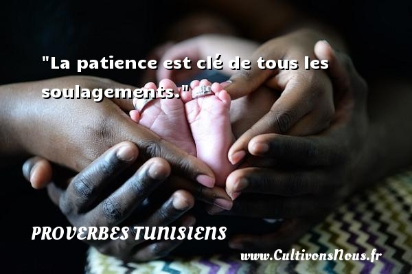 La patience est clé de tous les soulagements. Un Proverbe tunisien PROVERBES TUNISIENS