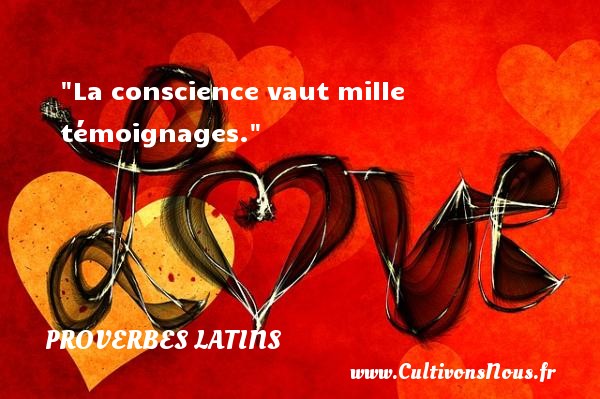 La conscience vaut mille témoignages. Un Proverbe latin PROVERBES LATINS - Proverbe science