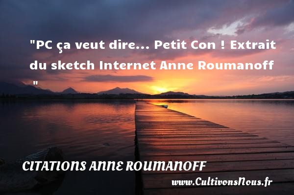 PC ça veut dire... Petit Con ! Extrait du sketch Internet Anne Roumanoff        CITATIONS ANNE ROUMANOFF