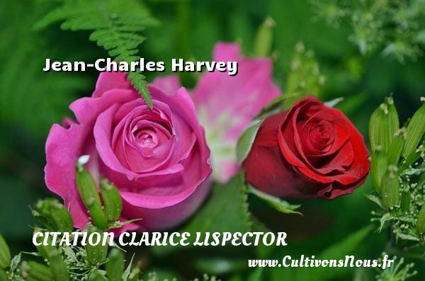 Jean-Charles Harvey CITATION CLARICE LISPECTOR