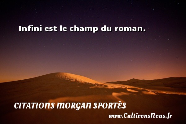 Infini est le champ du roman. CITATIONS MORGAN SPORTÈS - Citations Morgan Sportès