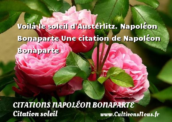 Voilà le soleil d Austerlitz. CITATIONS NAPOLÉON BONAPARTE - Citations Napoléon Bonaparte - Citation soleil