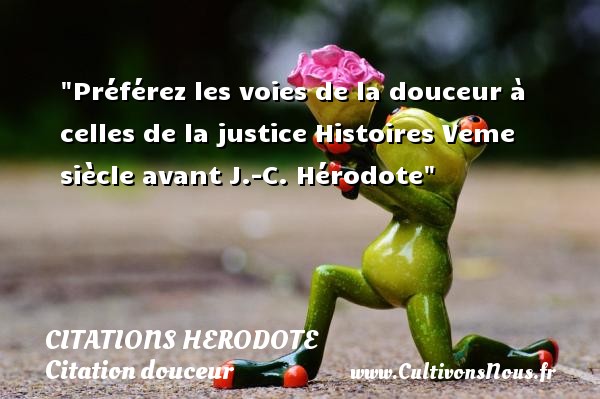 Préférez les voies de la douceur à celles de la justice Histoires Veme siècle avant J.-C. Hérodote CITATIONS HERODOTE - Citation douceur