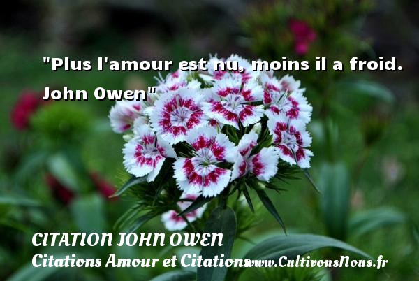 Plus l amour est nu, moins il a froid.  John Owen CITATION JOHN OWEN - Citations Amour et Citations