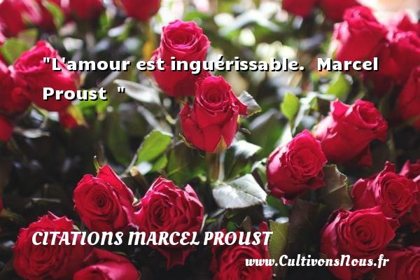 L amour est inguérissable.  Marcel Proust   CITATIONS MARCEL PROUST