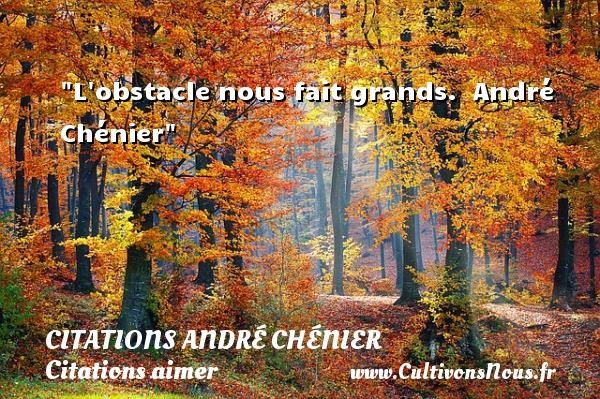 L obstacle nous fait grands.  André Chénier CITATIONS ANDRÉ CHÉNIER - Citations André Chénier - Citations aimer