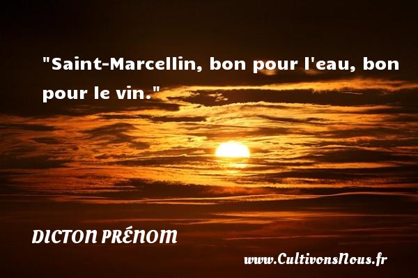 Saint-Marcellin, bon pour l eau, bon pour le vin. DICTON PRÉNOM - Dicton prénom