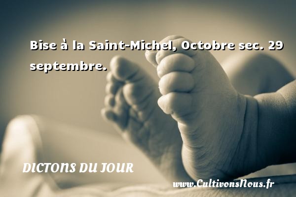 Bise à la Saint-Michel, Octobre sec. 29 septembre. DICTONS DU JOUR