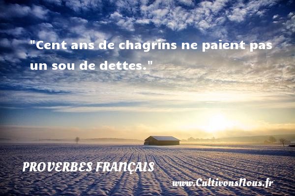 Cent ans de chagrins ne paient pas un sou de dettes. PROVERBES FRANÇAIS - Proverbes français