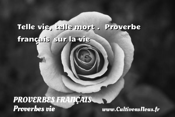 Telle vie, telle mort .  Proverbe français  sur la vie PROVERBES FRANÇAIS - Proverbes français - Proverbes vie