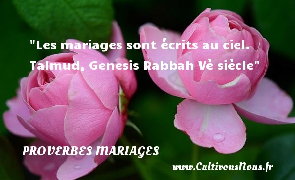 Les mariages sont écrits au ciel. PROVERBES FRANÇAIS - Proverbes français - Proverbes mariage