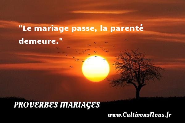 Le mariage passe, la parenté demeure. PROVERBES ZAÏROIS - Proverbes zaïrois - Proverbes mariage