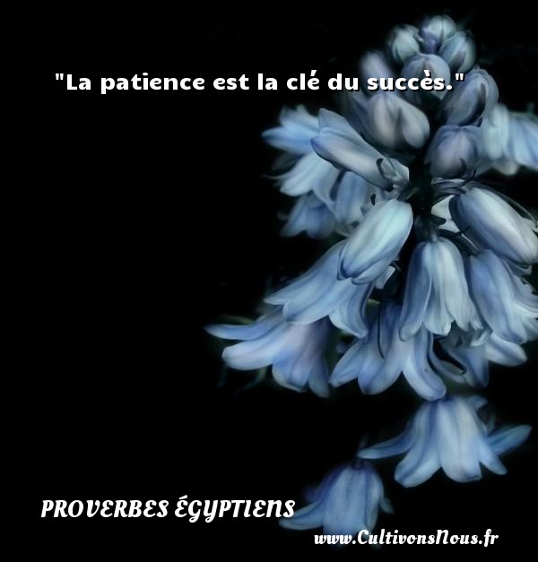 La patience est la clé du succès. PROVERBES ÉGYPTIENS - Proverbes égyptiens