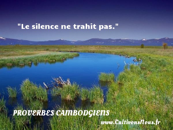 Le silence ne trahit pas. PROVERBES CAMBODGIENS - Proverbes philosophiques