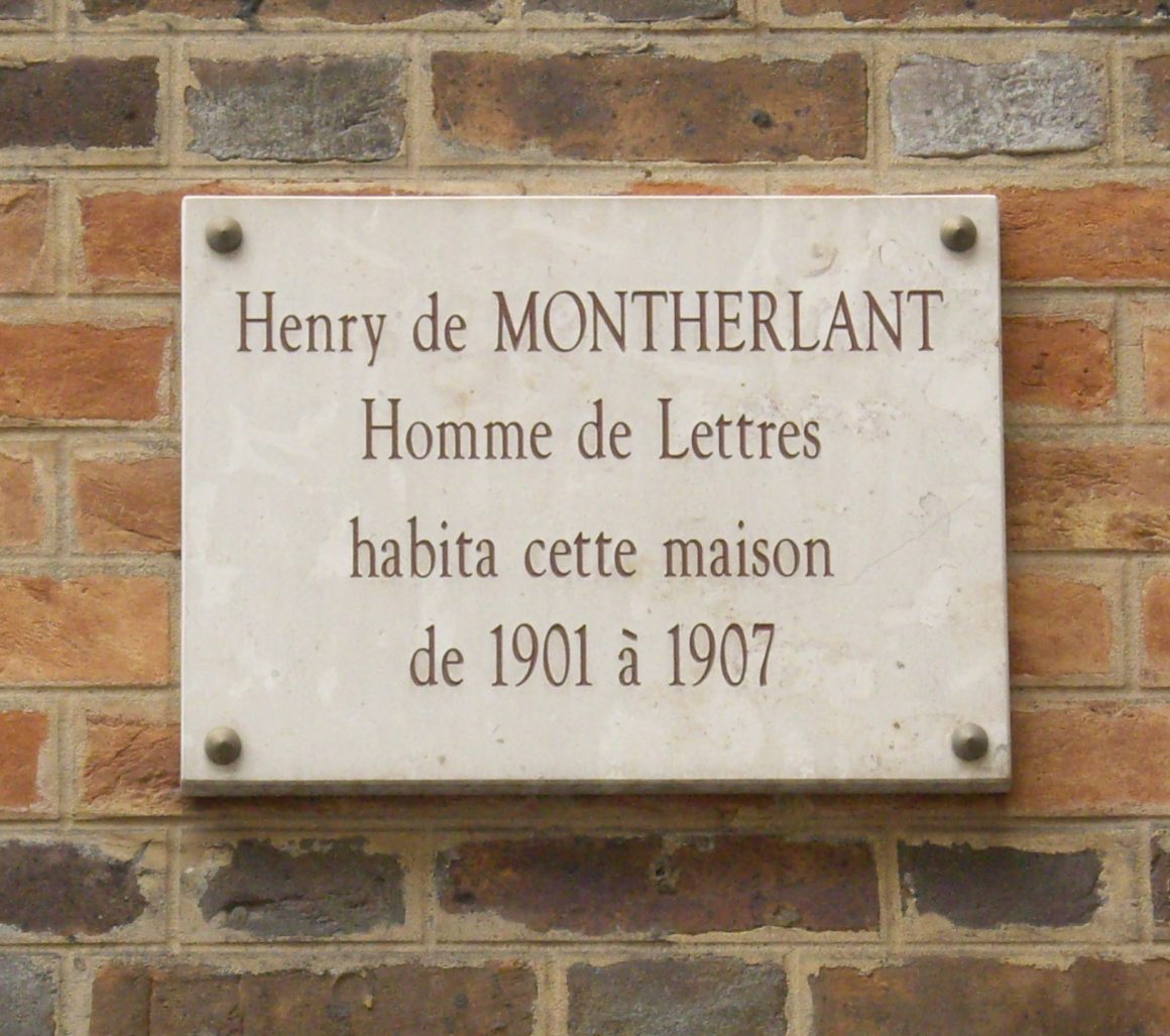 Plaque Henry de Montherlant