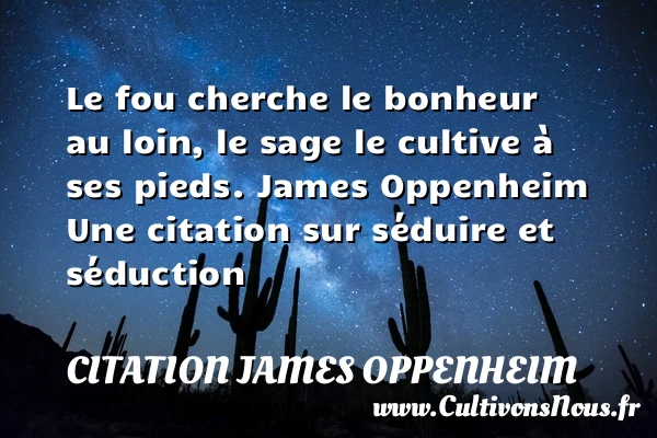 Le fou cherche le bonheur au loin - Citation James Oppenheim - Citations Séduire et Séduction