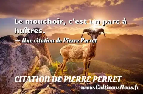 Le mouchoir, c est un parc à huîtres. - Une citation de Pierre Perret CITATION DE PIERRE PERRET