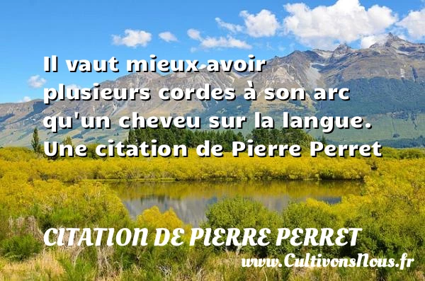 Il vaut mieux avoir plusieurs cordes à son arc - Citation de Pierre Perret - Citation langue
