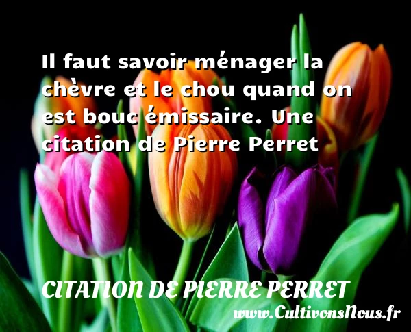 Il faut savoir ménager la chèvre et le chou - Citation de Pierre Perret - Citation age
