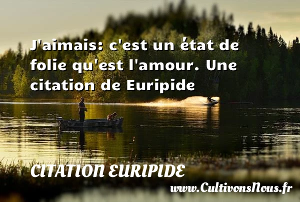 J’aimais: c’est un état de folie qu’est l’amour. - Citation Euripide - Citation état - Citation folie