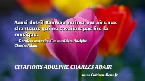 Aussi dut-il Rameau seriner ses airs aux chanteurs qui ne savaient pas lire la musique. - Derniers souvenirs d un musicien, Adolphe Charles Adam CITATIONS ADOLPHE CHARLES ADAM
