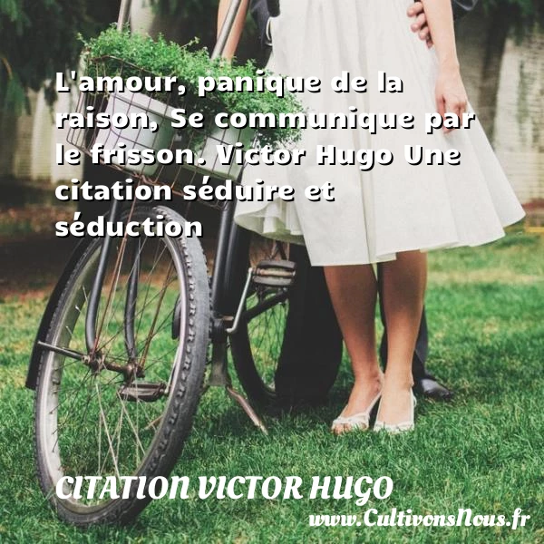 L’amour, panique de la raison - citation Victor Hugo - Citations Séduire et Séduction