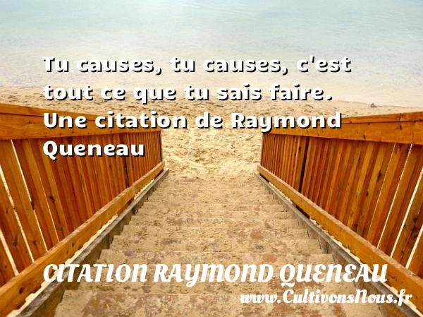Tu causes, tu causes, c’est tout ce que - Citation Raymond Queneau