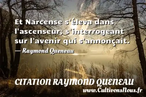 Et Narcense s éleva dans l ascenseur, s interrogeant sur l avenir qui s annonçait. - Raymond Queneau CITATION RAYMOND QUENEAU