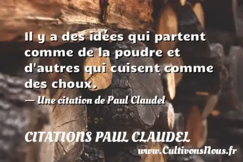 Il y a des idées qui partent comme de la poudre et d autres qui cuisent comme des choux. - Une citation de Paul Claudel CITATIONS PAUL CLAUDEL