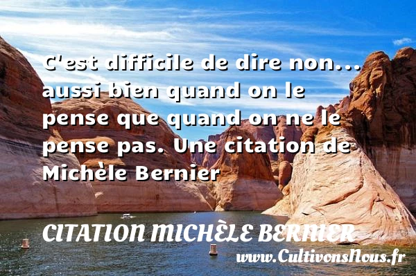 C’est difficile de dire non… aussi bien quand - Citation Michèle Bernier