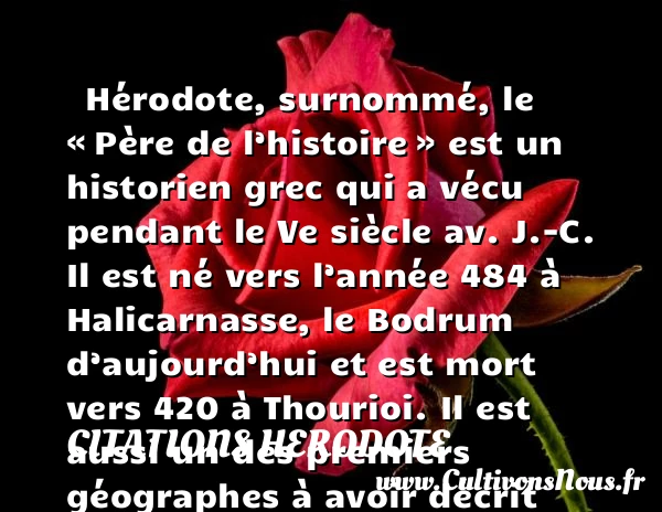 Hérodote, histoire et biographe d’Hérodote - Biographie - Citations Herodote