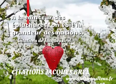 A la minceur des épluchures, on voit la grandeur des nations. - Citations de Jacques Brel CITATIONS JACQUES BREL