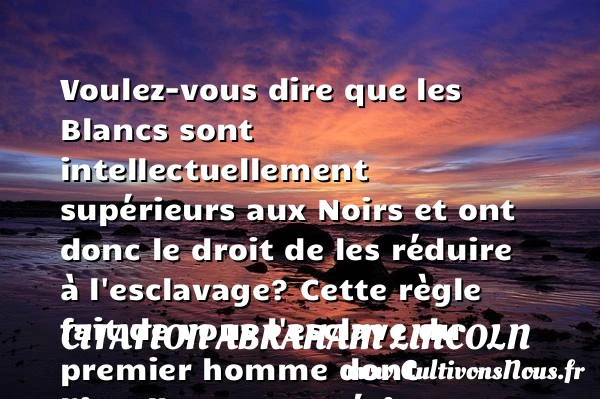 Voulez-vous dire que les - Citation Abraham Lincoln - Citation esclave