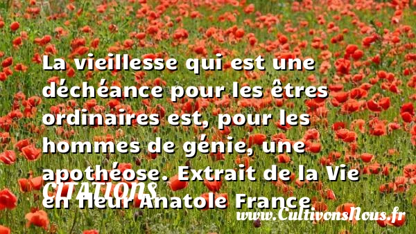 La vieillesse qui est une déchéance - Citations - Citations Anatole France - Citation vieillesse
