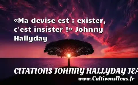 «Ma devise est : exister, c est insister !» Johnny Hallyday   CITATIONS JOHNNY HALLYDAY JEAN-PHILIPPESMET