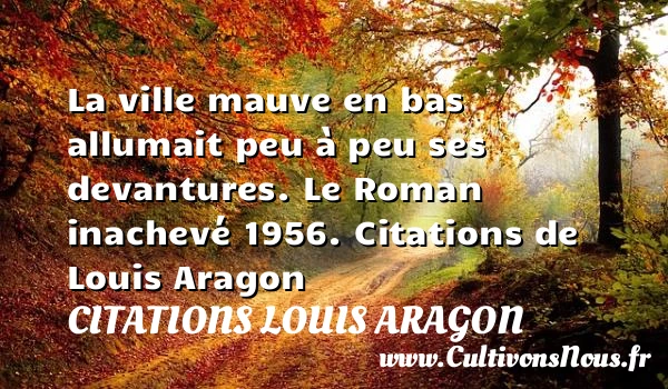 La ville mauve en bas - Citations Louis Aragon - Citation ville