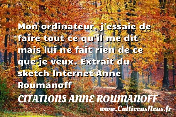 Mon ordinateur - Citations Anne Roumanoff