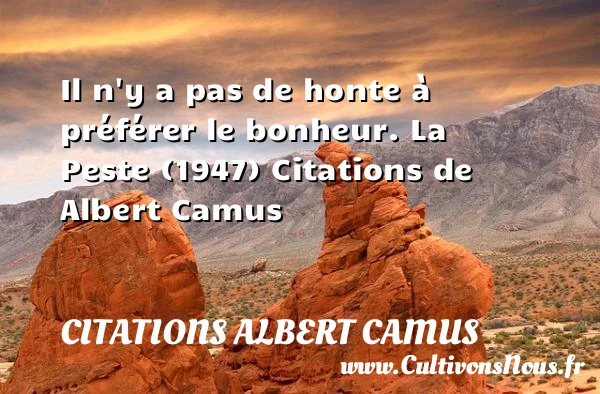 Il n’y a pas de honte - Citations Albert Camus - Citations bonheur