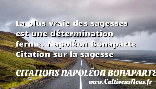 La plus vraie des sagesses - Citations Napoléon Bonaparte - Citation sagesse
