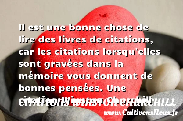 Il est une bonne chose de lire des livres de citations - Citations Winston Churchill - Citation lire