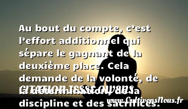 Au bout du compte, c’est - Citation Jesse Owens - Citation athlète - Citation jeux olympiques