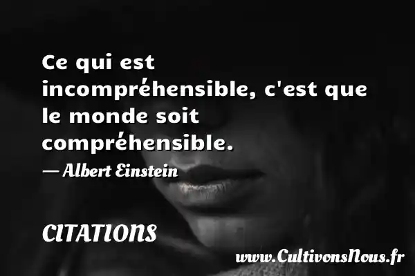 Incomprehensible Example Ce qui est incompréhensible, - Citations, Citations Albert Einstein ...
