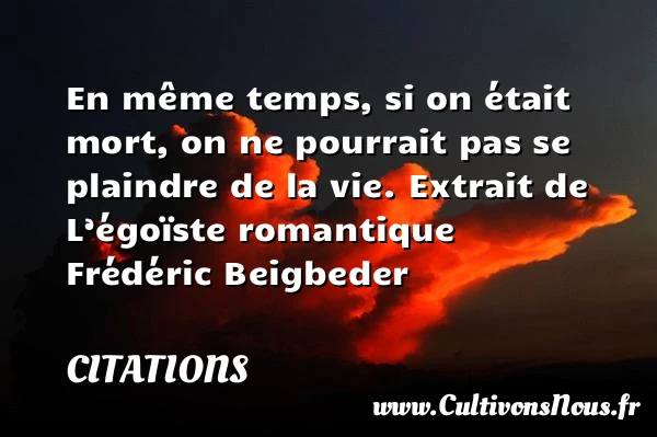 En même temps - Citations - Citations Frédéric Beigbeder - Citation romantique