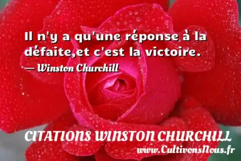 Il n y a qu une réponse à la défaite,et c est la victoire. - Winston Churchill CITATIONS WINSTON CHURCHILL