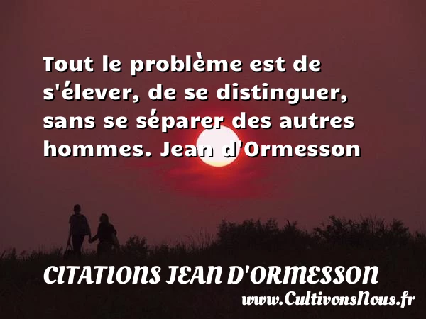 Tout le problème - Citations Jean d'Ormesson - Citation problème